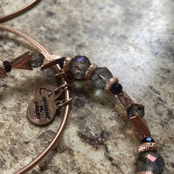 Alex and Ani rose gold bangles, set of 3 - Picture 8 of 9